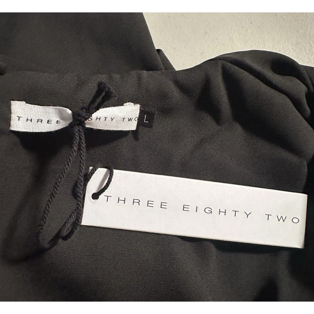 Three Eighty Two Dress Womens Large Black One Shoulder LBD Cocktail Minimalist - Picture 13 of 16